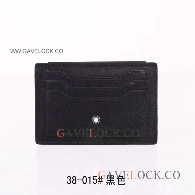 Men's Black Leather Card Holder Mont Blanc Replica